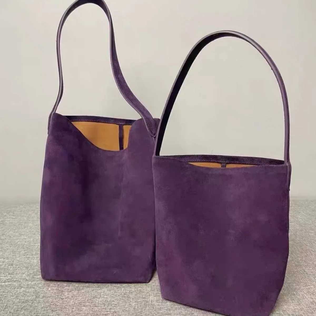 Shoulder Bags Fashion Faux Suede Bucket Bag Designer Shoulder Bag Winter Large Women's Handbag Soft Shopper Tote Purses Ladies Clutch H261016