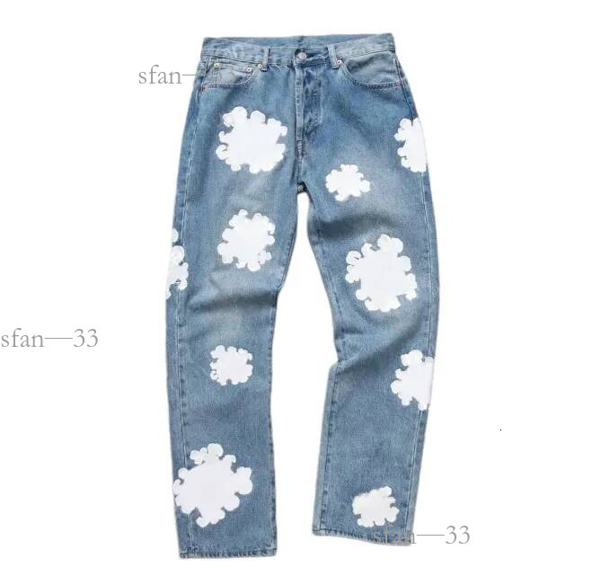 Denim Jeans Designer Embroidered Kapol Loose Straight Leg Casual Men Women Jeans Fashion Couple Pants Trouser Stacked Janes Flowers Prints Spider Yo