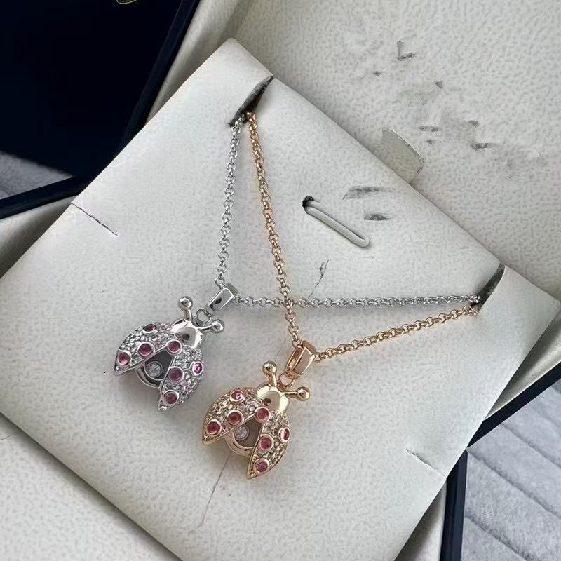 Chopardlies Chopardity Jewelry Necklace Chopars Happy Diamond Designer Necklace For Woman Man With Full Diamond Inlay Niche Design Trendy Collarbone