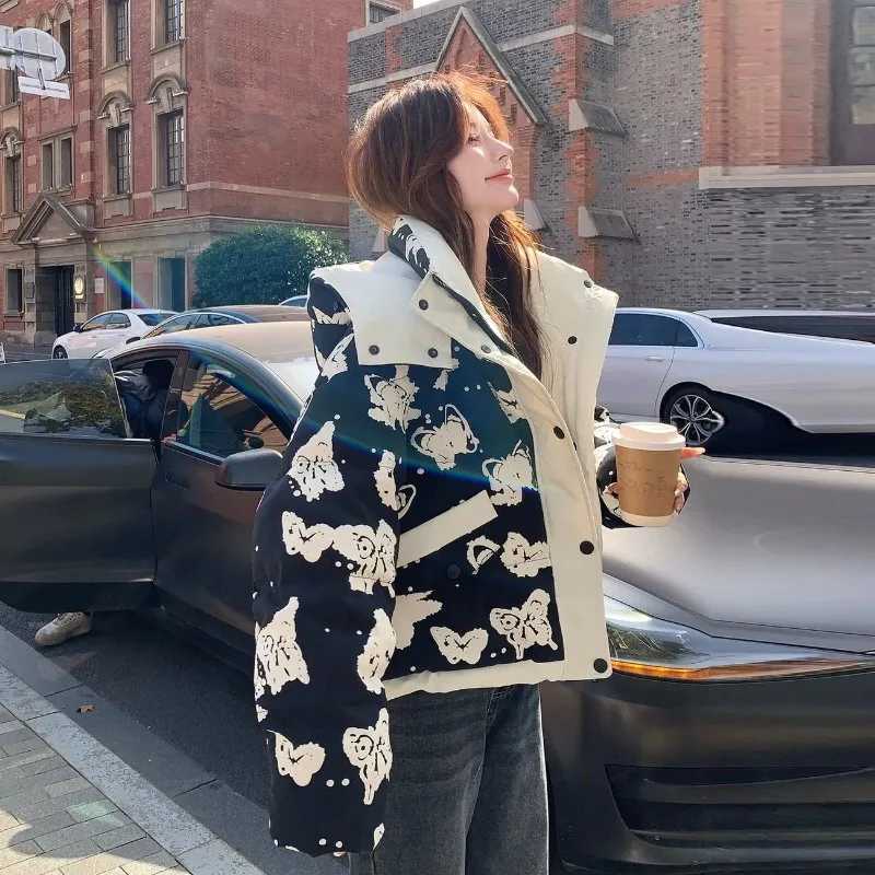 Women's Down Parkas Women's Clothing High-end Plus Size Down Jacket Winter Warm New Hooded Loose White Duck Down Outerwear Quilted Pockets