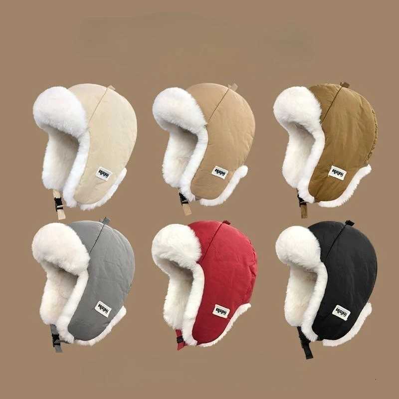Trapper Hats Winter Lei Feng Hat for Men and Women Outdoor Windproof Ear Protection Hat Thick Plush Warm Skiing Flight Hat Multi-colorT261017
