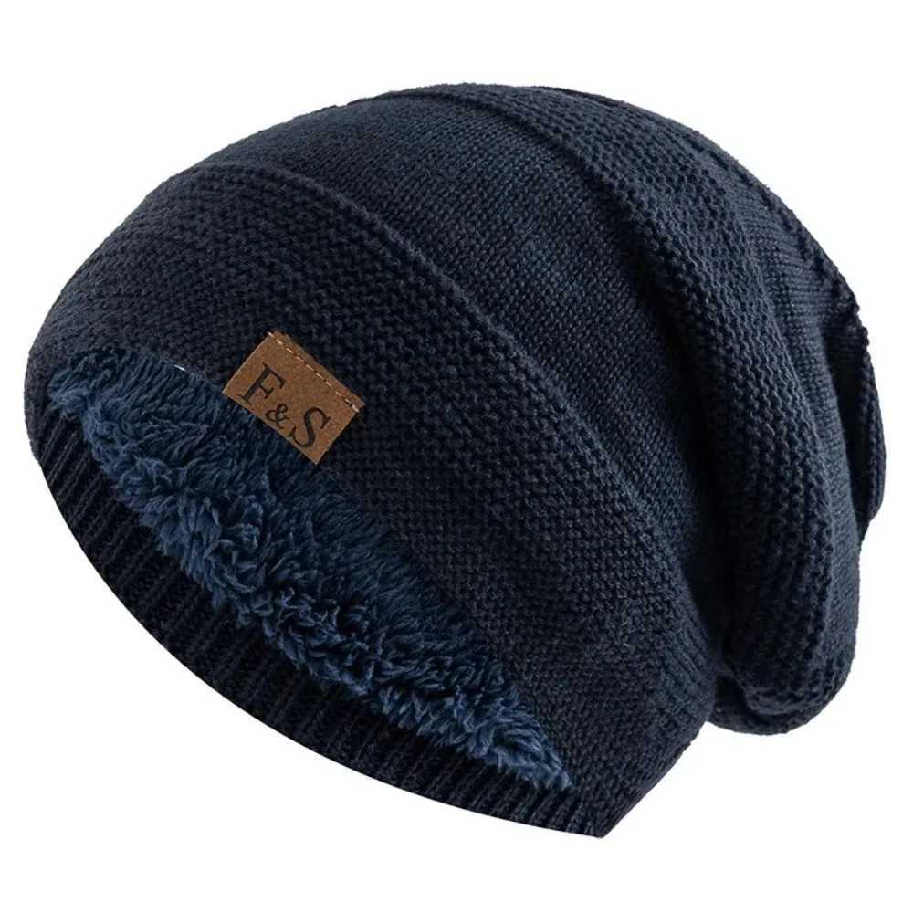 Beanie/Skull Caps Winter Beanie Cap Unisex Knitted Hats Fur Lined Soft Slouchy Hat Thick Warm Skull Cap Cuffed Design Windproof AccessoriesT261017