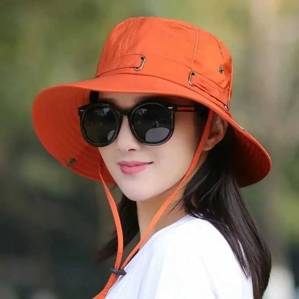 Brim Wide Brim Large Fisherman Hat Sunscreen UV Protection Summer Panama Hat Double-sided Solid Color Sunscreen Bucket Cap M261016