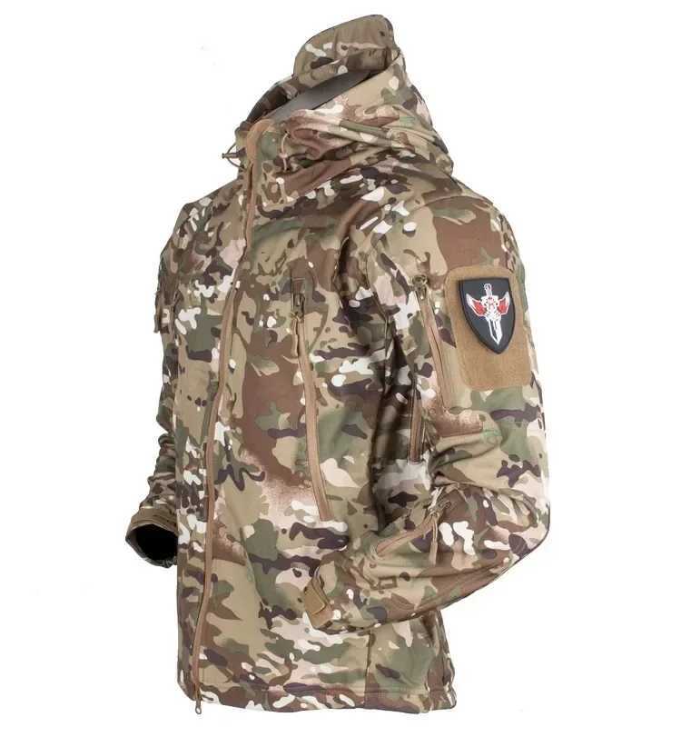 Outdoor Jackets Men Skin Soft Shell Tactical Waterproof Windbreaker Combat Jacket Mens Hooded Bomber Coats S261017JWLS