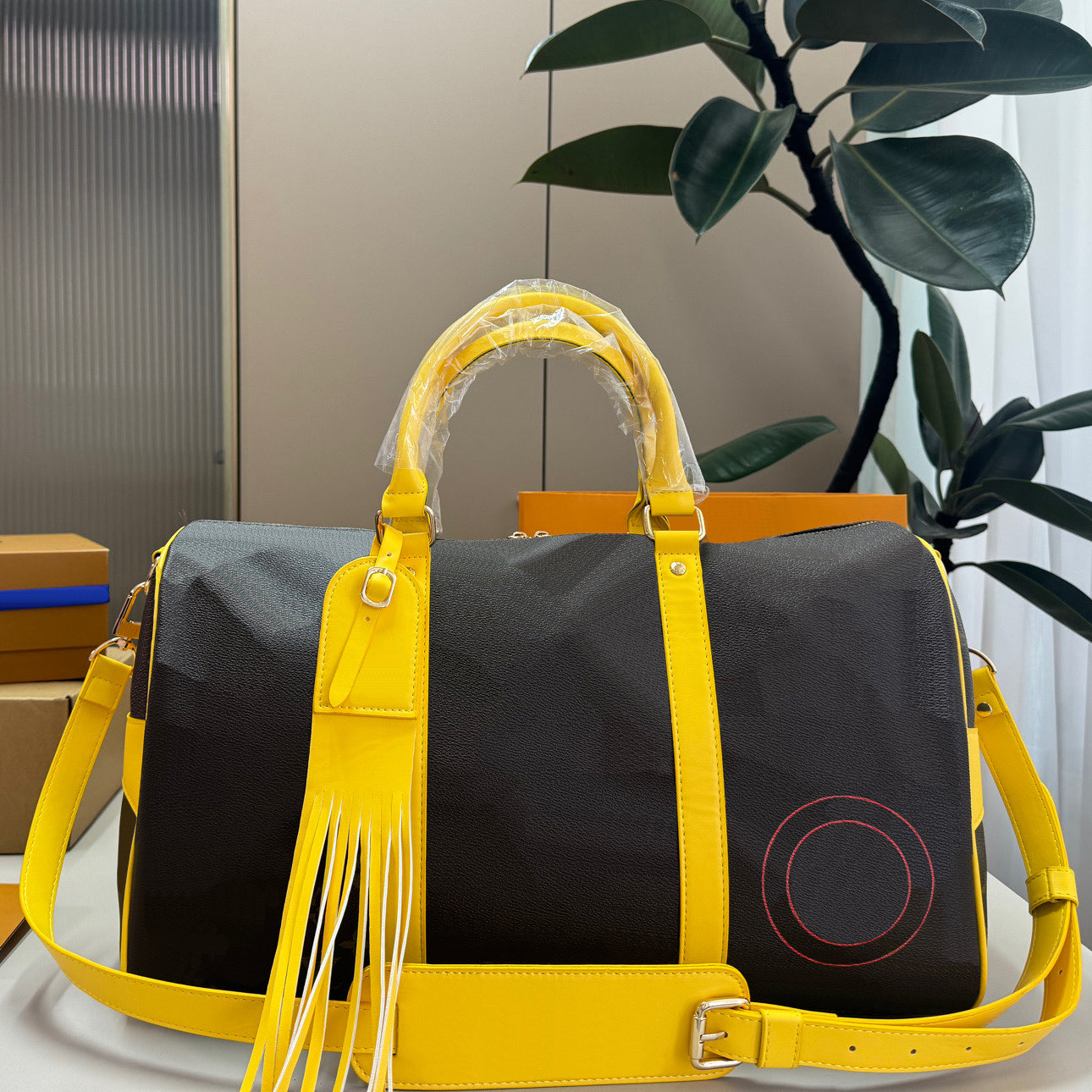 Top quality Duffle bag travel bag luggage designers bag Women shoulder Handbags Fashion brown flower duffel bag baggage travels bags 45CM