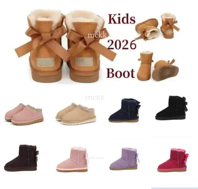 Athletic Outdoor Kids Shoes I Australian Warm Tasman Boots Toddlers classic Mini Half Snow Boot With Bows Girls Bowknot Shoe Children Boys girl Trai