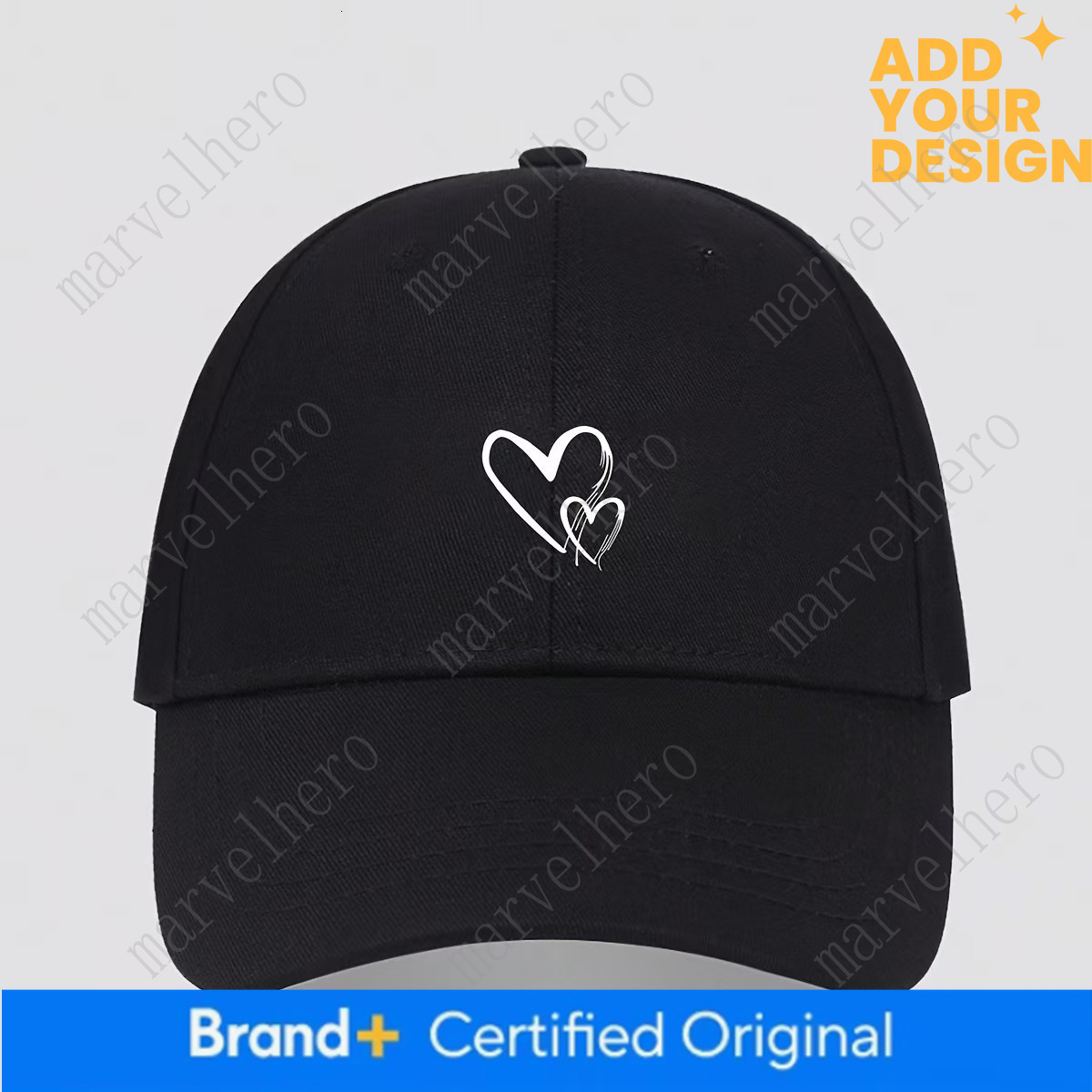 Cross Border TEMU Popular Heart Print Baseball Cap Men Outdoor Casual Sports For Women Trendy Sun Protection Hat