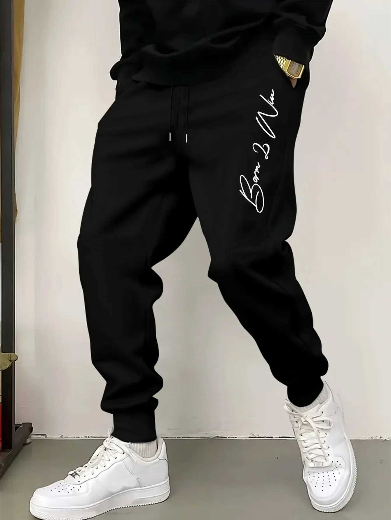 Autumn and Winter new Style Men's Sweatpants with Letter Print Breathable Lightweight Comfortable and Fashionable for Leisure S261016VK8Z