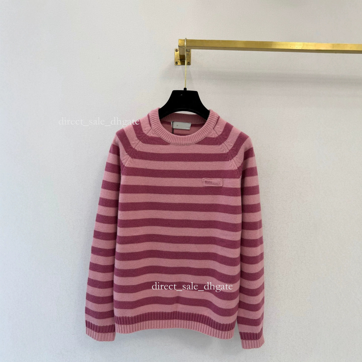 Designer Edition ~ Early Autumn 2026 New Style Color-Block Striped Round-Neck Knit Long Sleeve 9347 67d6