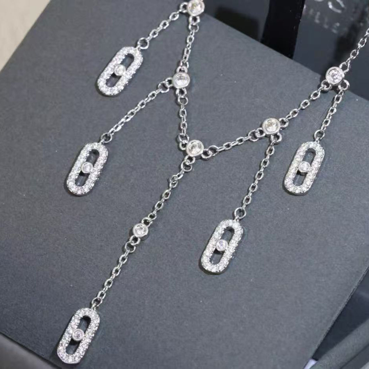 Messikaas Necklace Jewerly Designer Mesikaa Necklace For Woman Man Jewerly Luxury Full-Diamond Pendant Tassel Necklace Collarbone Chain For Women