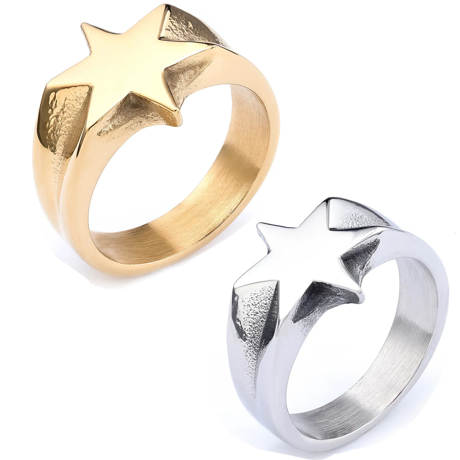 Selling Personality Trend Ring Six Point Star Ring Stainless Steel Steel Quality Mens Fashion Simple Birthday Gift 261017