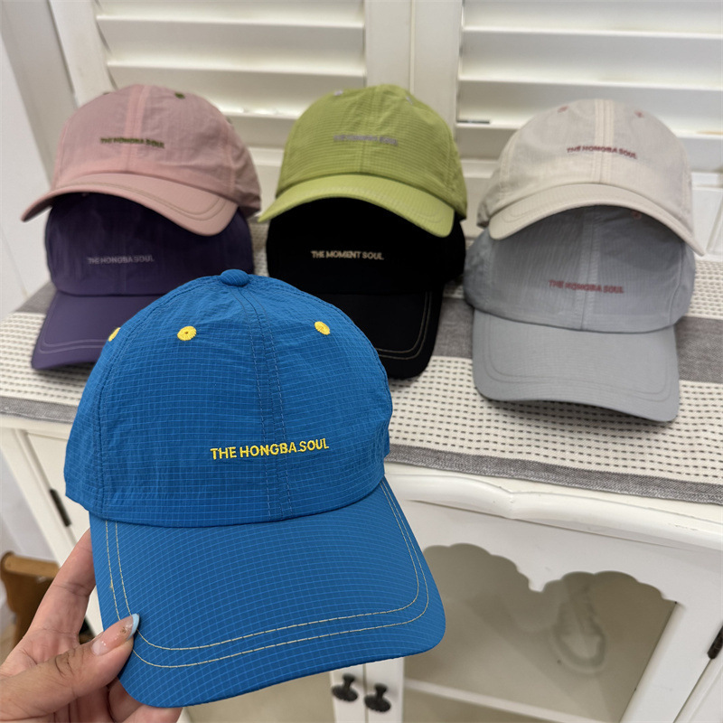 Koreanstyle summer letterembroidered thin quickdrying baseball cap for women versatile casual sun hat couple's sunshade trendy
