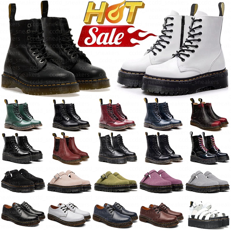 Free Shipping Designer Martinshoe Chunky Heel Ankle Martens Boots durable sandals for men womens Slip-On Mules Anti-Slip Sole Vintage Streetwear Foo