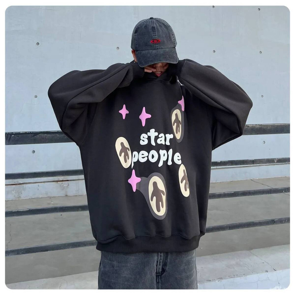Hoodie Men Designer Brokenplant Graphic Foam High Street Harajuku Tracksuit Letter Print Graffiti Long Sleeve Round Neck Solid Color Brokens Plant P