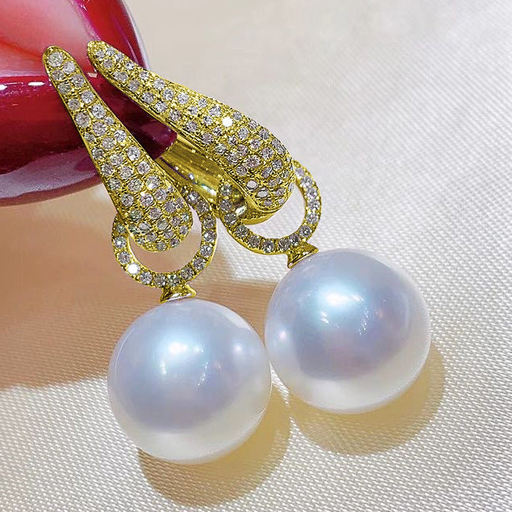 Huitan Cross-Border Best-Selling Exquisite Two-Wear Faux Pearl Cubic Zirconia Earrings, Fashionable, Luxurious, Elegant, And Stylish Women's Ea