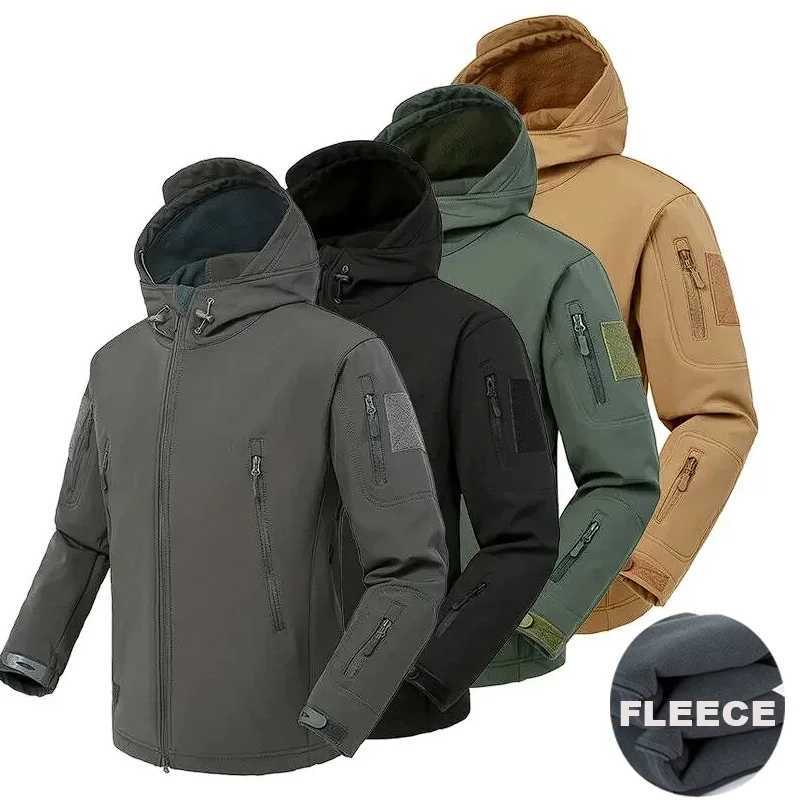 Mens Winter Autumn Warm Cargo Fce Jackets skin Military Hood Windproof Outdoor Coats Hiking Camping Climbing Tactical S261017EEP5