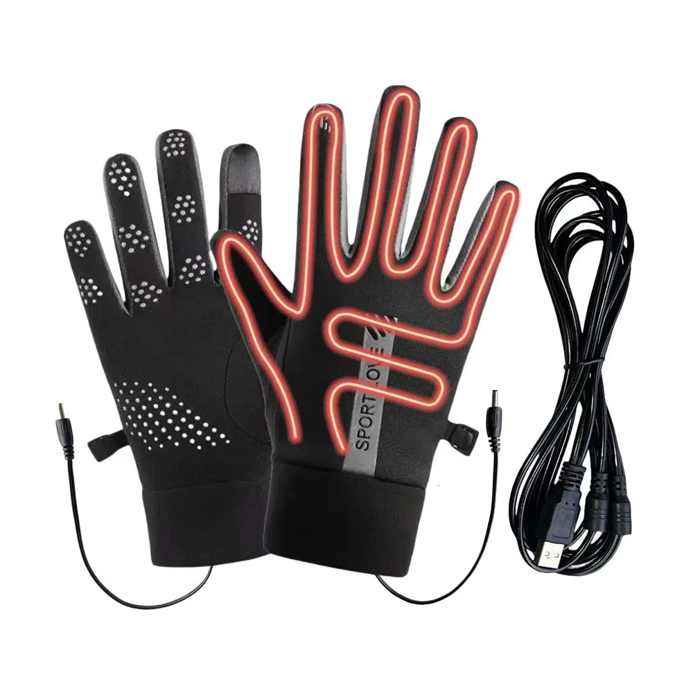 Creative Winter USB Heated Gloves Waterproof Adjustable Touchscreen Gloves Reusable Warm Rechargeable Gloves 261016