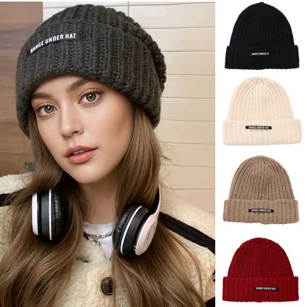 New Style Slouchy Beanie Hats Winter Warm Cap Y2K Cap Beanies For Women Solid Color Winter Cap Knitted Girl Hats Gift S261017UHFG