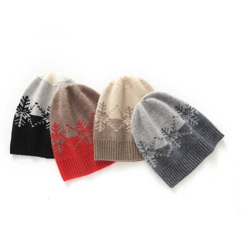 Beanie/Skull Caps Cashmere Knitted Hat for Autumn and Winter Thickened Color blocked Women's Warm Korean Style Simple Matching Full Hat Q261017