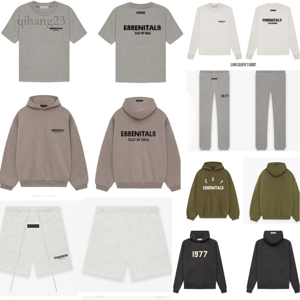 Esentially Hoodies Men Designer Tracksuit Fluffy Hoodie Silicone Monogram Print Oversized Streetwear High Quality Leisure Sweatshirt Esentialss Swea