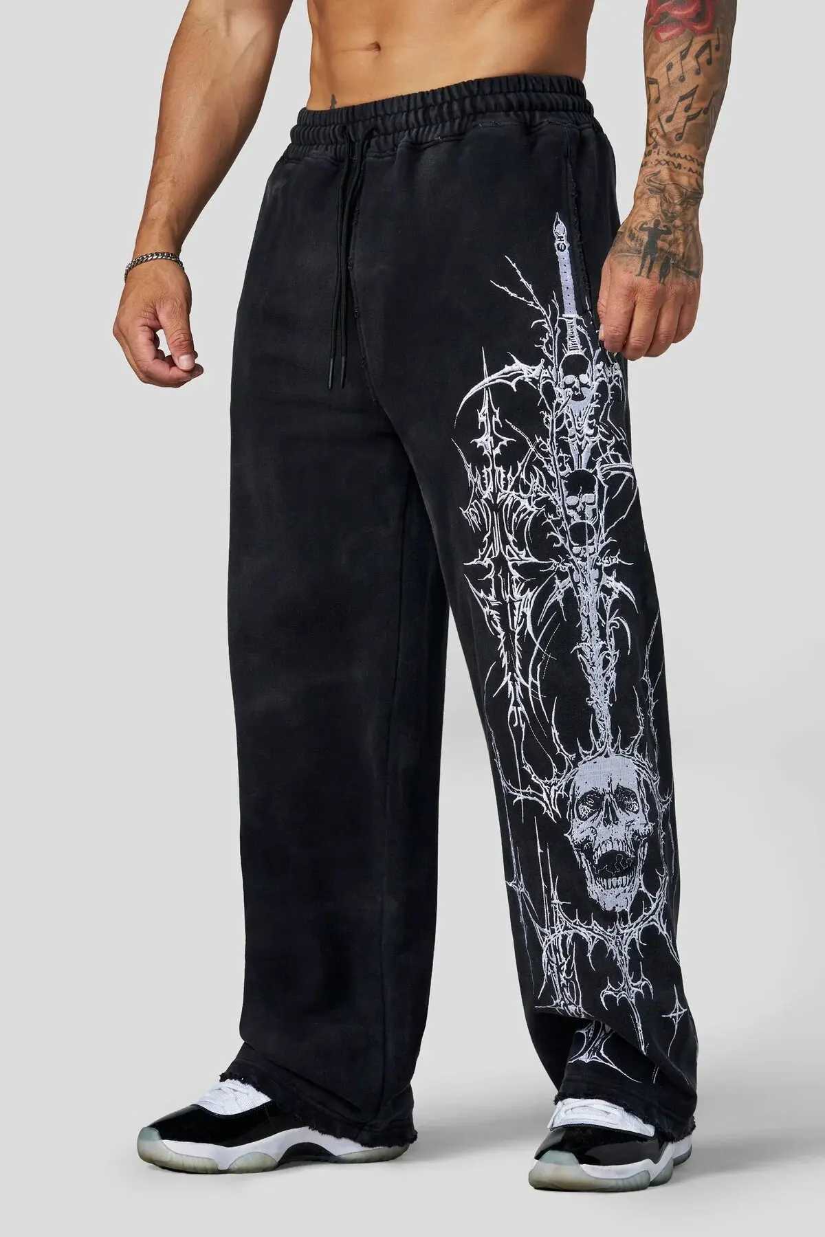 2026 Man and wome NEW Young American trendy sweatpants anime joggers cotton print wide-leg casual pants hip-hop street pant S261016ACAQ