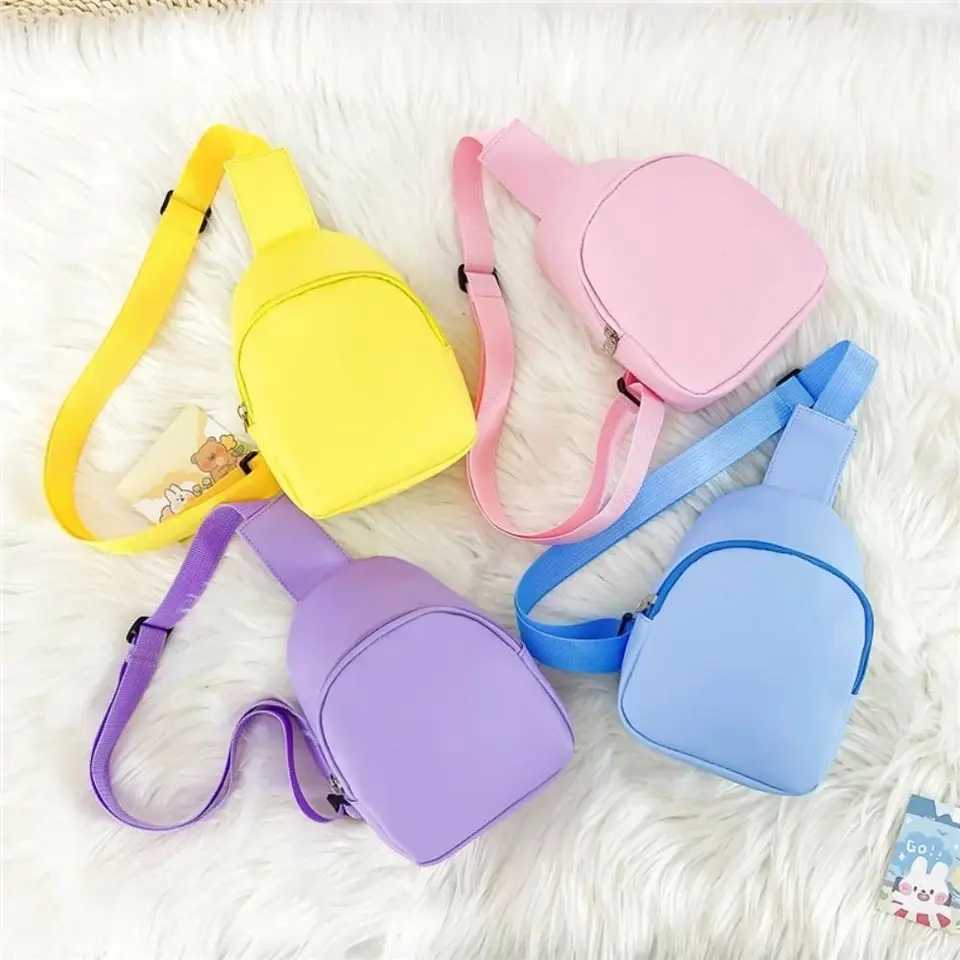 Trendy Solid Color Children's Chest Bag Nylon Casual Crossbody Shoulder Bag Waist Storage Pouch Travel L261017YWY4