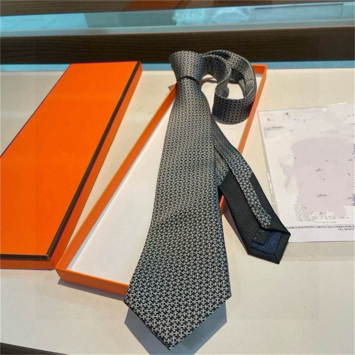 Neck Ties box New Mens Printed 100% Tie Silk Necktie black blue Aldult Jacquard Party Wedding Business Woven Fashion Design Tie 1907