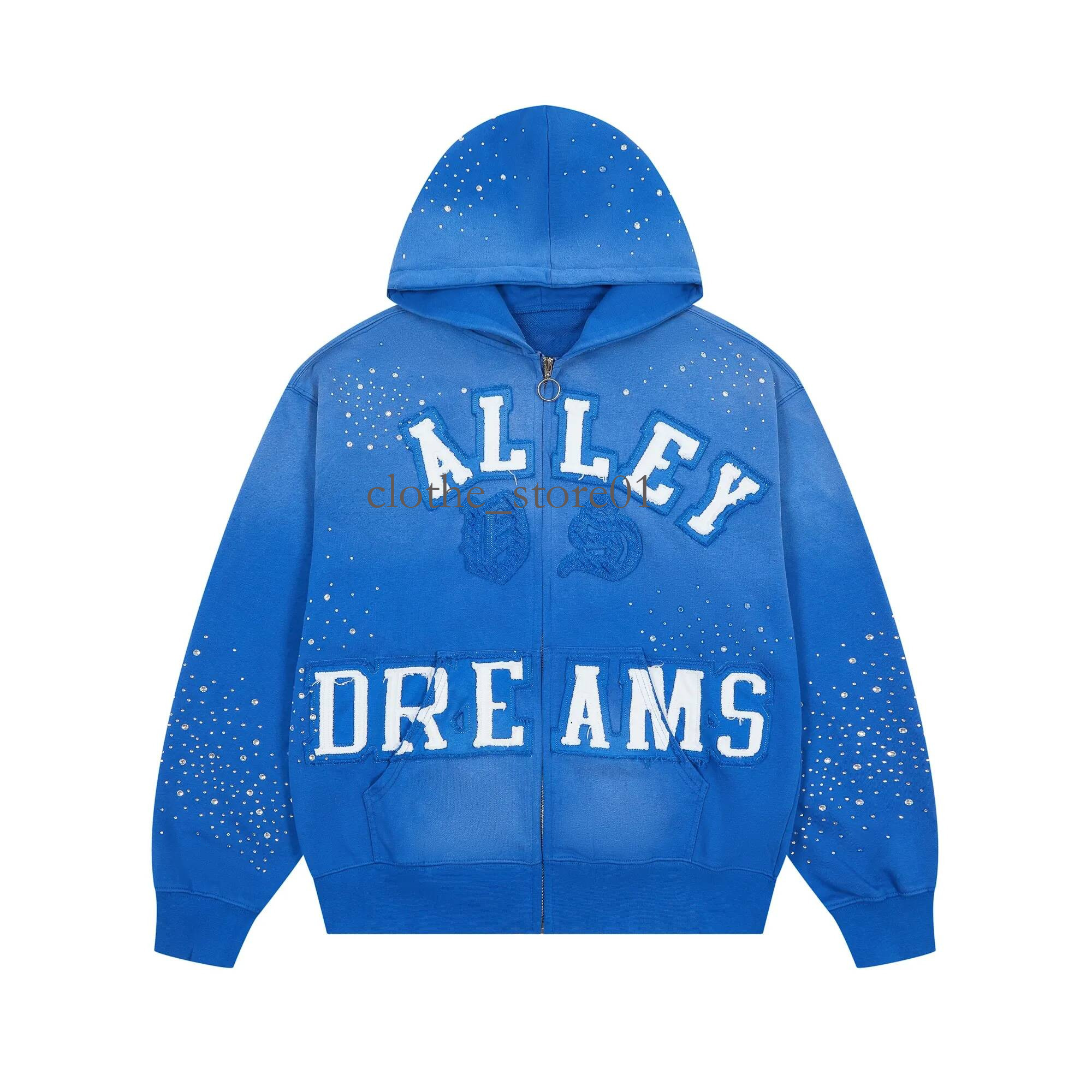 Valleymen Designer Hoodie Vale Dream Street Mens Fashion High Quality Casual Hip Hop T Shirt Black Short Vintage Graphic Shirts Luxury Hoodie Distre