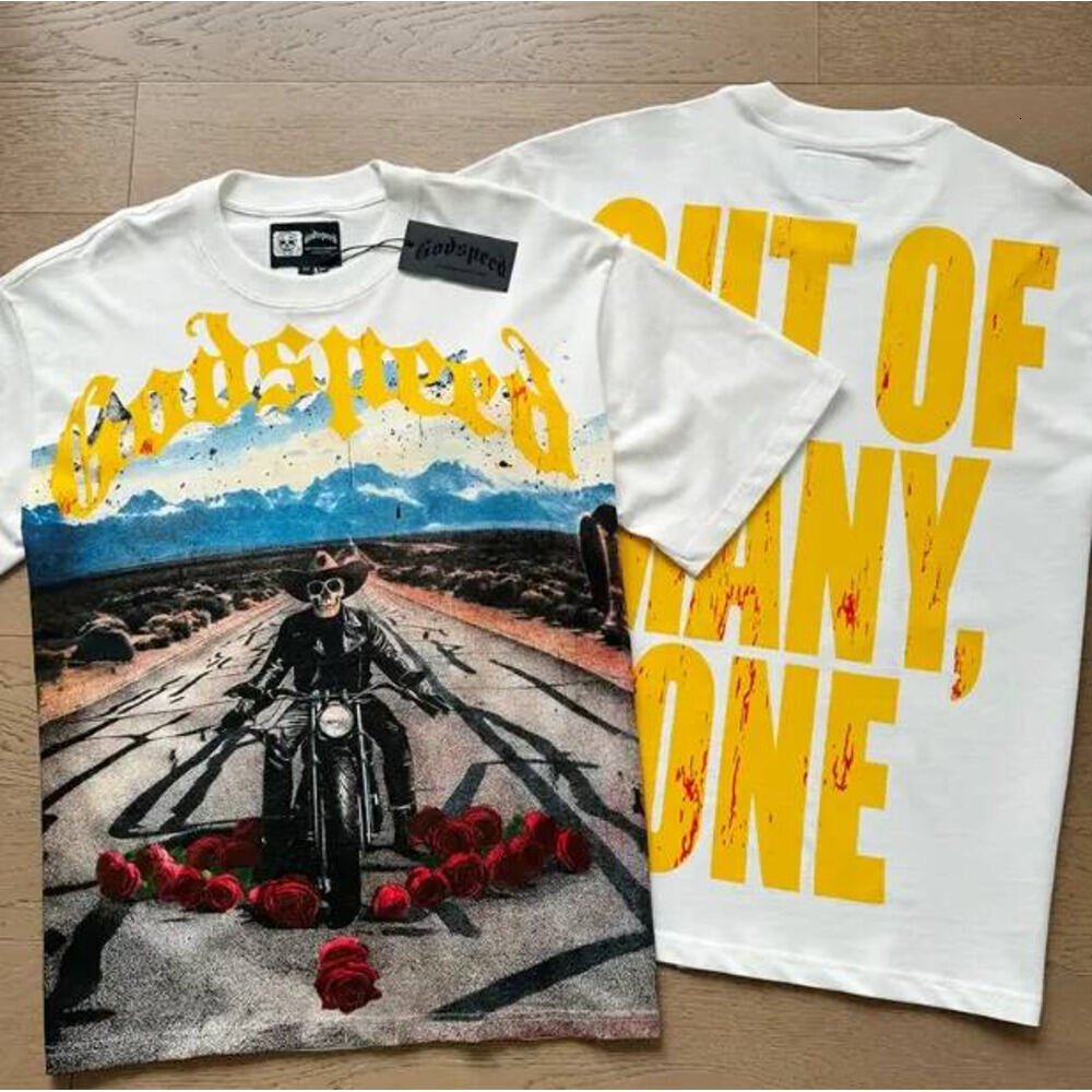 Goddpeed Shirt Designer T God Spd Shirt Mens Tshirt Graphic T Cotton Short Slve Beach Hipster Fabric Couple Printing Men Women High Strt Hip Hop Was