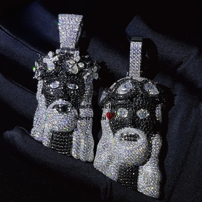 2026 new style hip hop Custom Made Iced Out Vvs GRA Certificated Jesus Head Black Moissanite Pendant