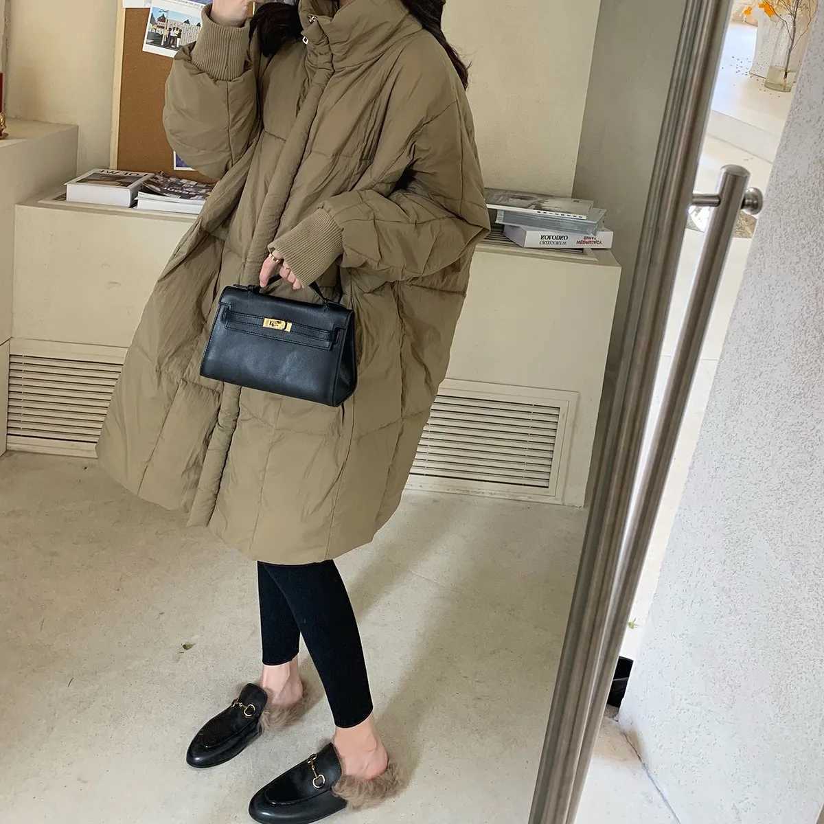 Women's Down Parkas Long Cotton-padded Coats Women's Winter Korean Loose Leisure Down Cotton Jackets Female Thicken Stand Collar Overcoats