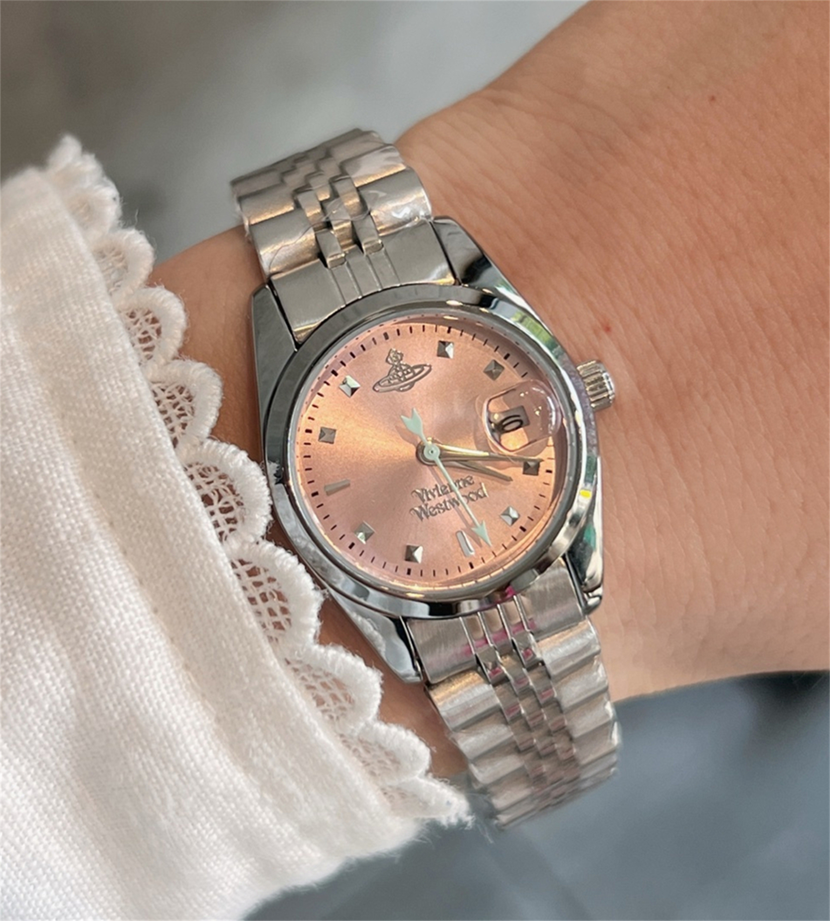 Top Mens women VIVIENNEity Diamond inlaid watch designer luxury quartz movement watches high qualit rose gold steel women Wristwatches #2552
