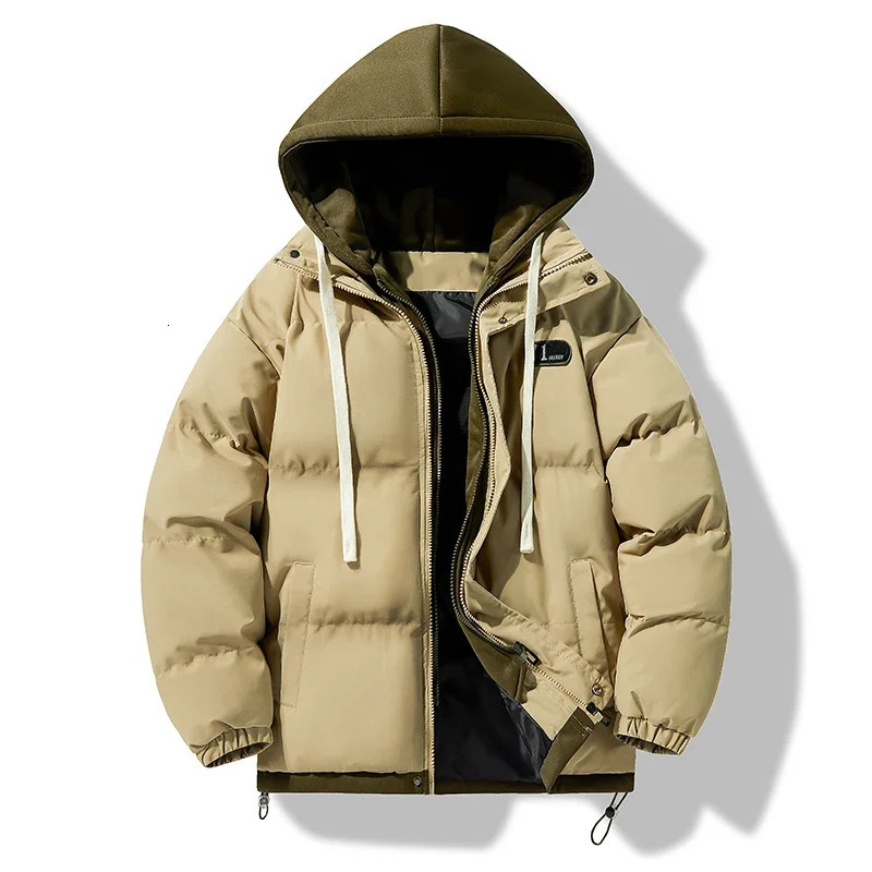 Men Autumn Casual Windproof Jacket Men Fashion Solid Hooded Jacket Coat Loose High-Quality Plus-Size -Padded Jacket 9999 261016