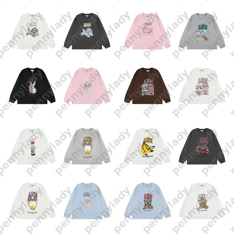 Unisex Crew Neck Long Sleeve T Shirt Cotton Cartoon Graffiti Print hoodie Oversized Loose Fit Casual Pullover Tops Autumn Winter Multiple Patterns X
