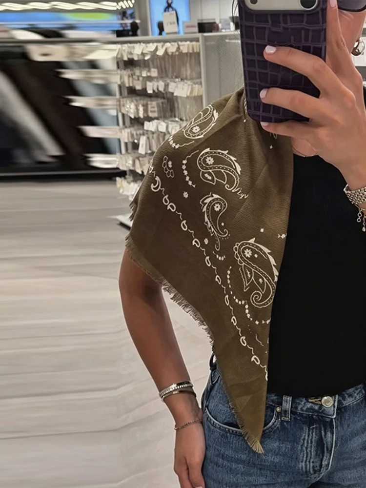 Vintage Paisley Print Knit Scarf Women Elegant Large Wrap Shawl Soft Warm Neck Accessory 2026 Autumn Winter Casual Chic Bandana S2610172VMA