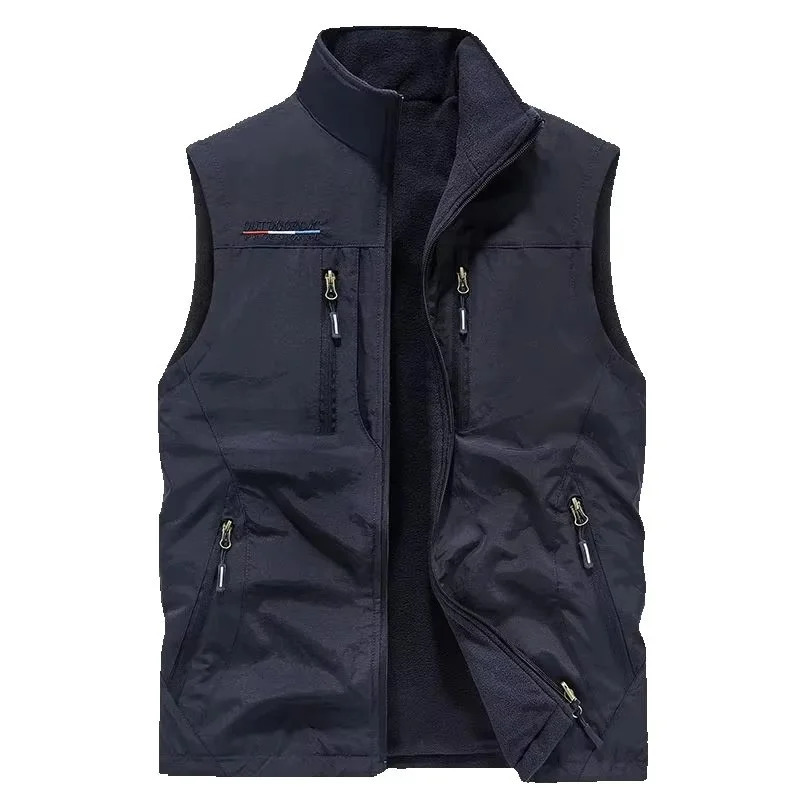 Mens Thickened DoubleSided Fleece Vest for Outdoor Sports Warm Comfortable Jacket Attached Multipurpose 261016