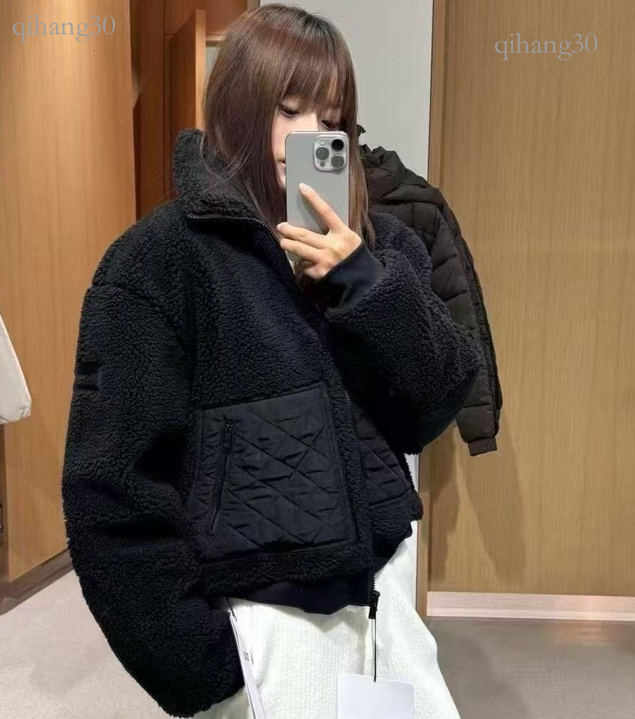 Alosetismly Fleece Lamb Sherpa Jackets Designer Soft Looped Cotton Hoodies Stand Collar Puffer Jacket Multiple Styles Warm Running Crop Tops Aloesui