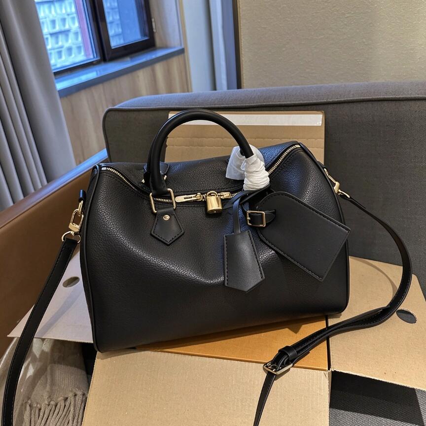 luxury designer bag for women embossed monogram bandouliere genuine leather boston handbag 30cm totebag tote bag crossbody bag versatile travel shou