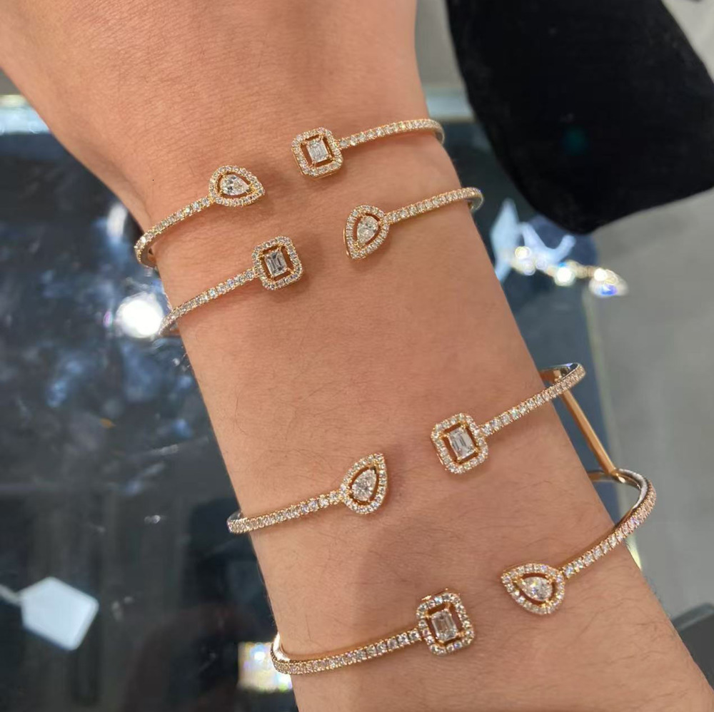 Mesikaa Jewelry Designer Messikaas Luxury Bracelet For Woman Men Luxe Bangle Ice Candy Water Drop Bracelet For Women Open Bangle