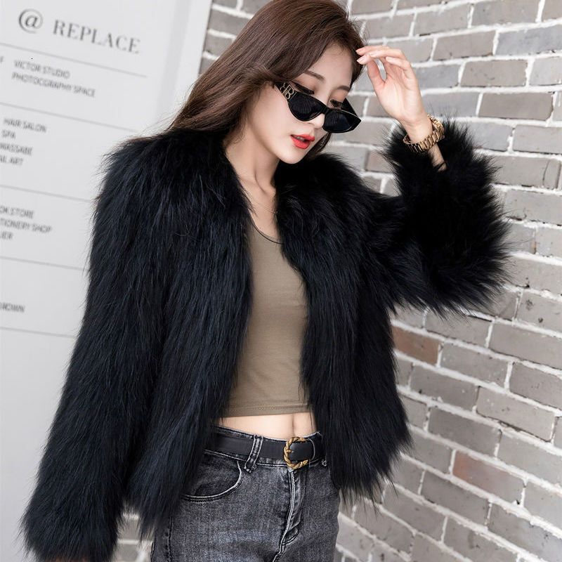 2026 Autumn/Winter New Knitted Faux Fur Coat for Women, Short Faux Fox Fur, Trendy and Fashionable Long Sleeve