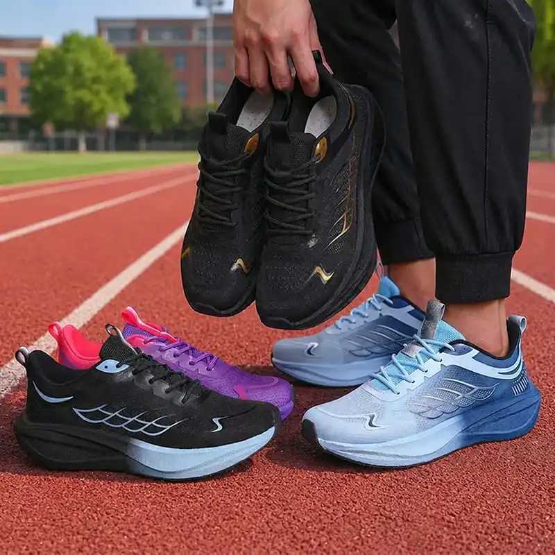 Casual Shoes Men's Running Shoes Breathable Mesh Lightweight Sneakers Cushioned Shock Absorbing Non-Slip Outdoor Walking Sports Lace Up H261016