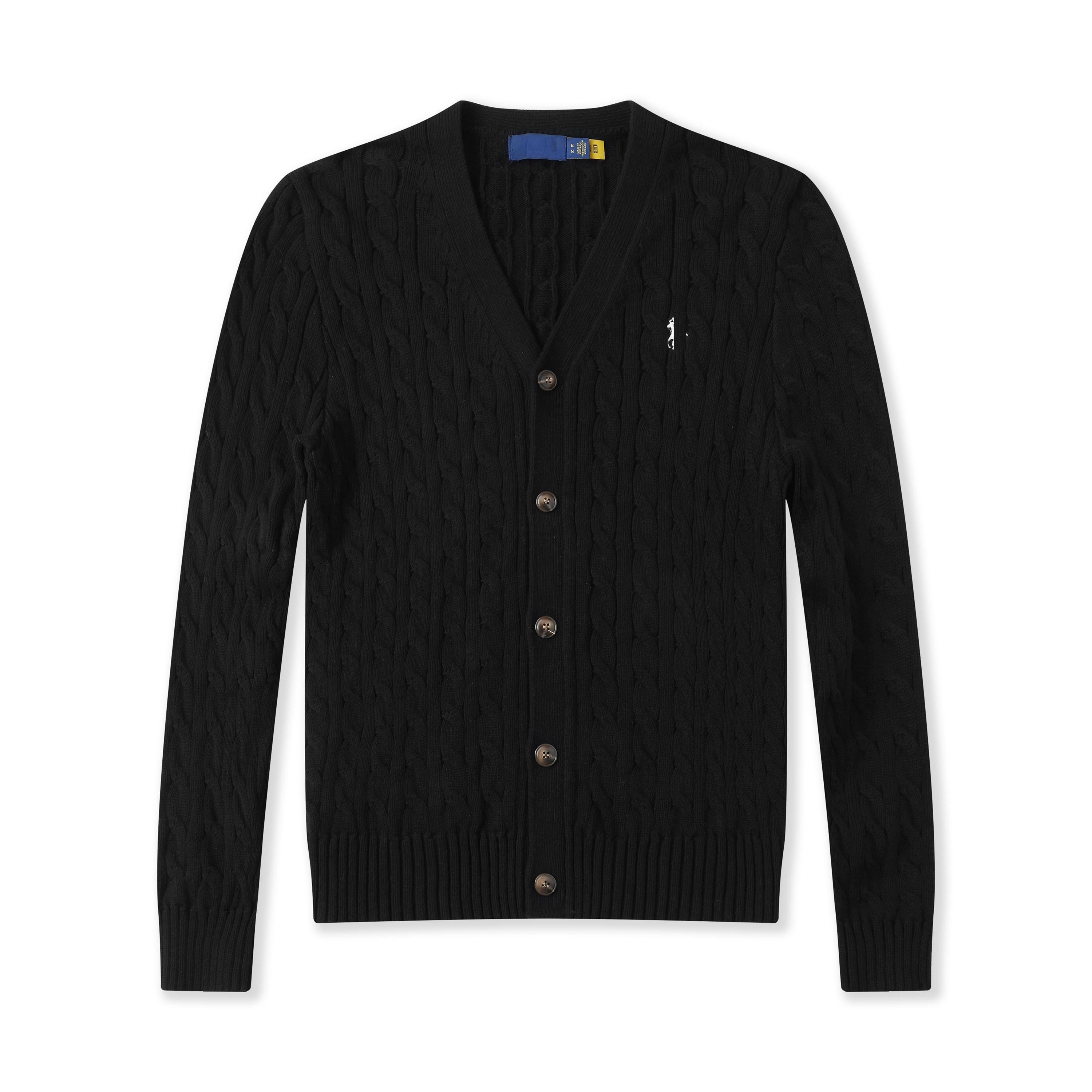 Men's V Neck Cable Knit Cardigan, Long Sleeve Button Down Knitted Sweater, Casual Daily Outerwear for Spring Autumn