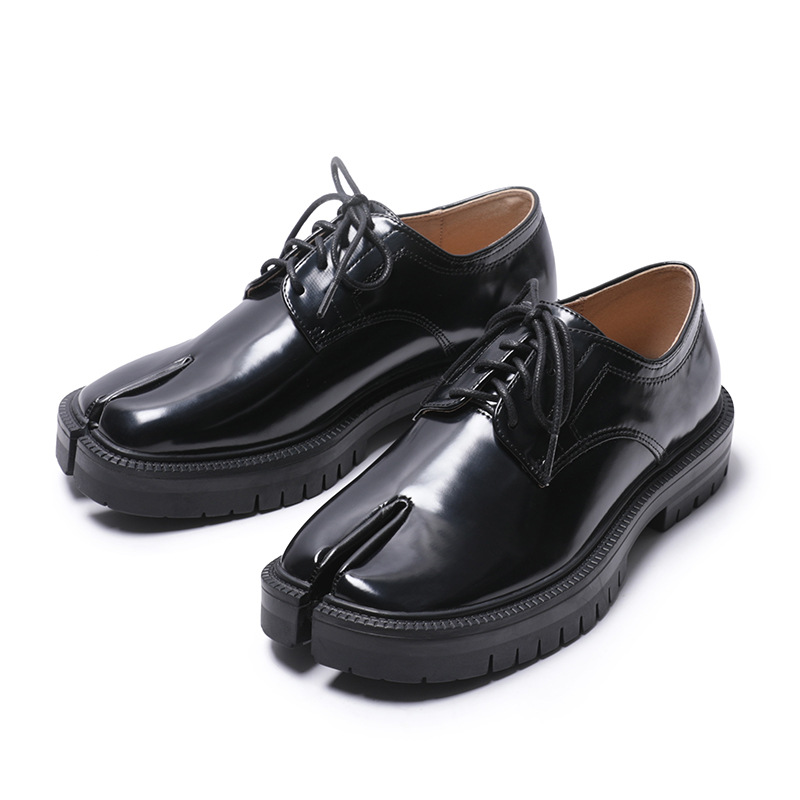Stylish Designer Shoes Genuine Real Leather Wedding Party Dress Business Tabi Casual Women Men Split Toe Oxford Derby Lace-UP Shoe