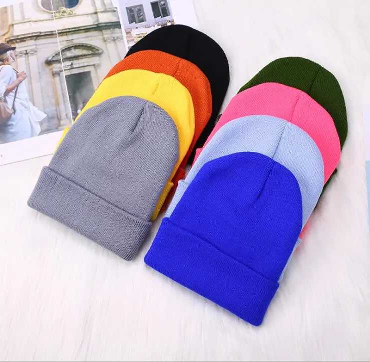 Beanie/Skull Caps Winter Hats for Unisex New Beanies Knitted Solid Cute Hat Lady Autumn Female Beanie Caps Warmer Bonnet Men Casual Cap WholesaleT26
