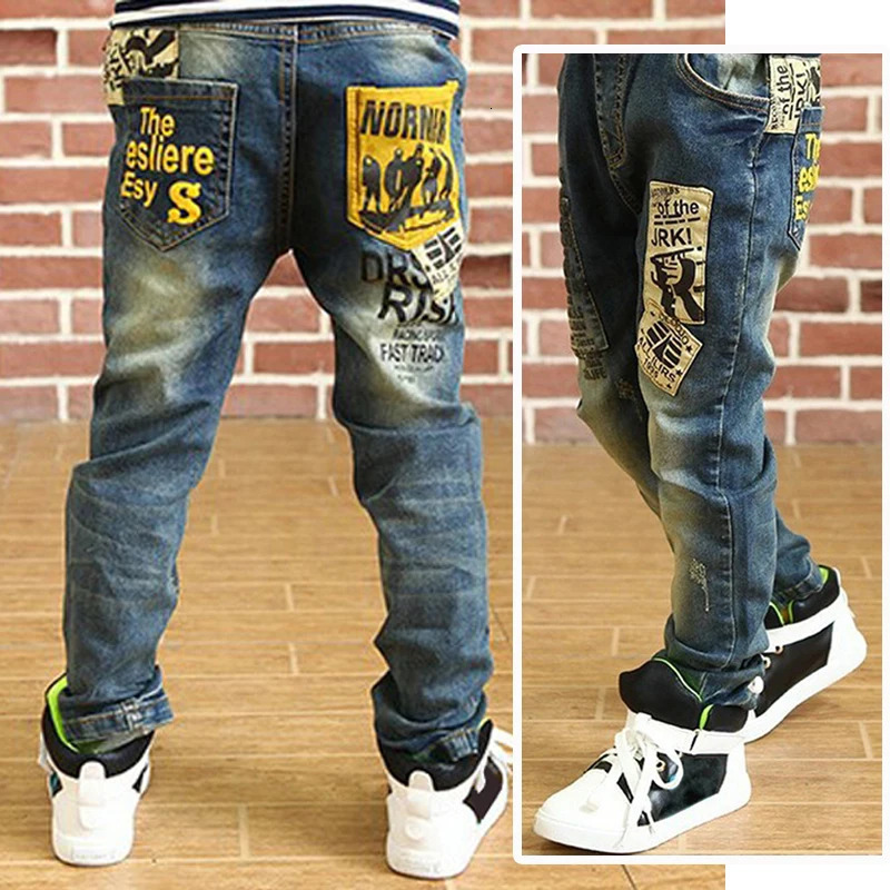 IENENS Boys Jeans Pants Child Denim Long Pants Spring Autumn Clothes 4-11 Years Kids Casual Trousers Young Boy Stretch Jeans261016