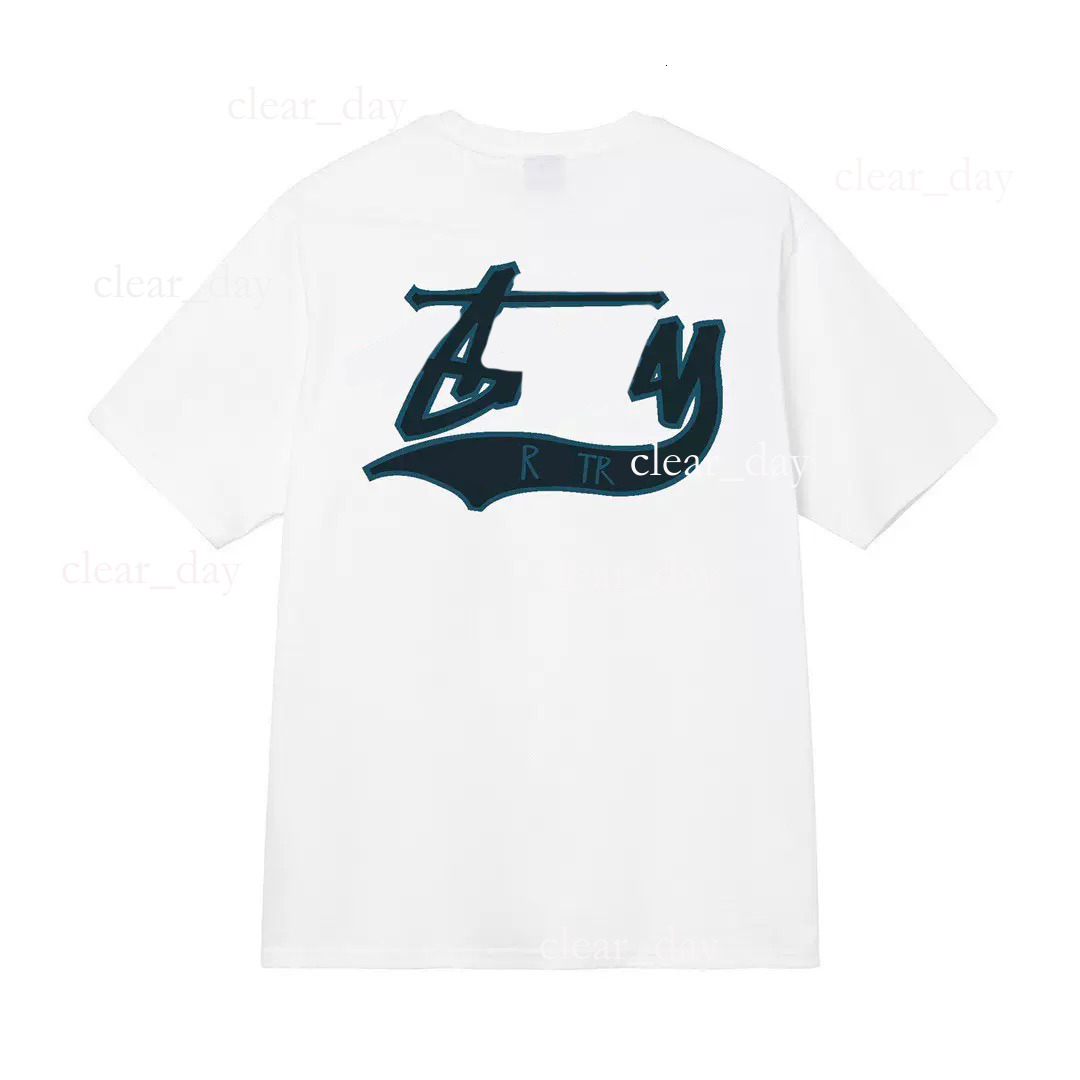Stussied T Shirt Designer High Quality Workmanship Stud Tees Letter Print Billiard Graphic Vintage Loose Sports Studded Tshirts Fashion Classic Tshi
