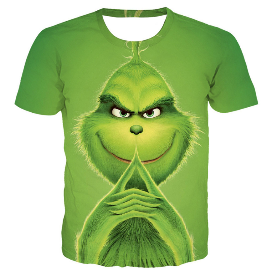 2026 3D Digital Print Short-Sleeved Cosplay Hoodie, Featuring Same Design As The Green Monster, Grinch Free Shipping