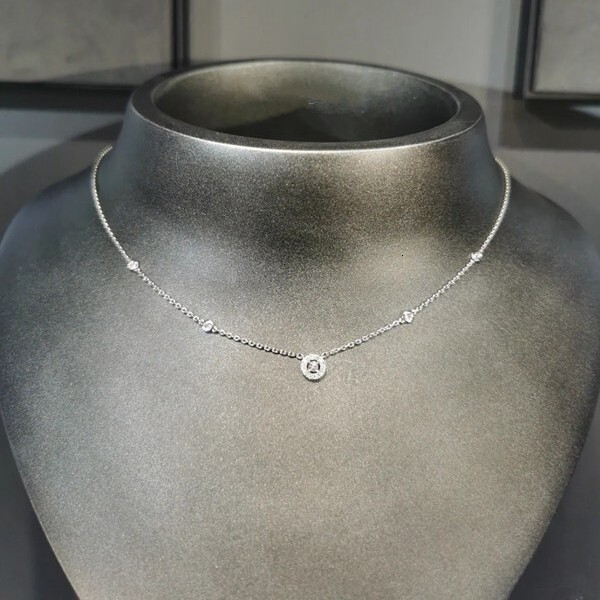 M necklace European and American style Mei Jia round diamond full-diamond necklace for women, niche design, light luxury, high-end feel, everyday el