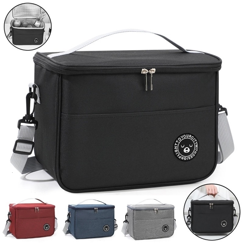 Insulated Lunch Bag Waterproof Large Capacity Thermal Food Container Adjustable Shoulder Strap Thickened Lunch Box for School260929ww