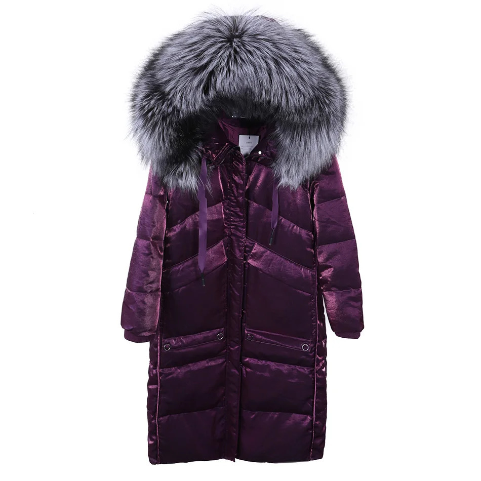 Maomaokong 2026 Women's Winter Down Jacket Female Natural Raccoon Big Fur Collar Coat Women Parkas XLong 261013